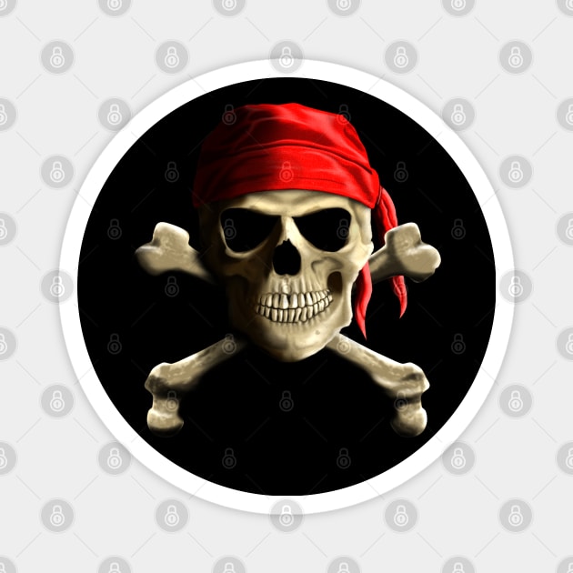 Jolly Roger Pirate Skull Magnet by macdonaldcreativestudios